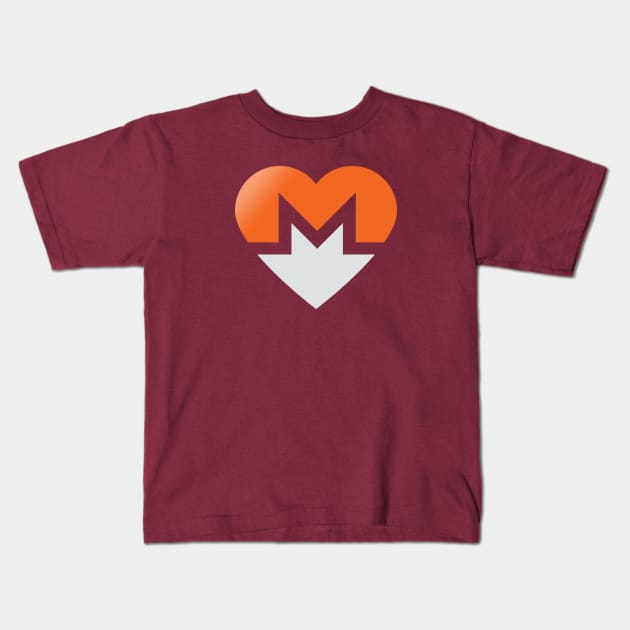 Love Monero Kids T-Shirt by cryptogeek